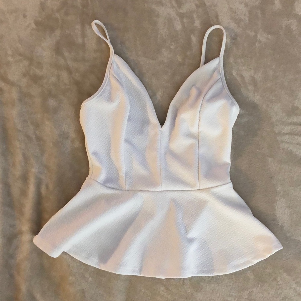 Arden B Spaghetti Strap Peplum Top